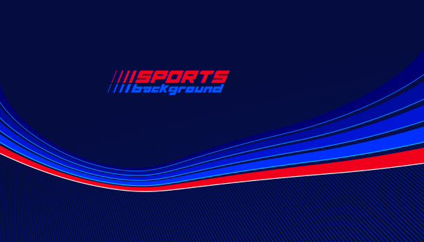 运动背景矢量抽象线在三维立体旋转，暗红色和蓝色动态布局的运动游戏或赛车和跑步活动。图片下载