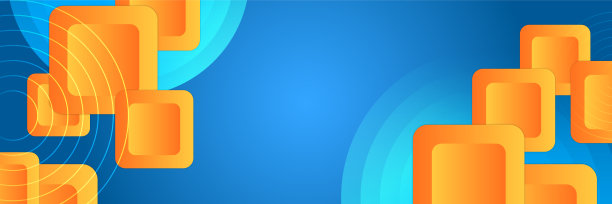 抽象蓝橙彩色横幅背景。渐变动态动态几何矢量抽象图形设计横幅图案背景模板网页登陆页。图片下载