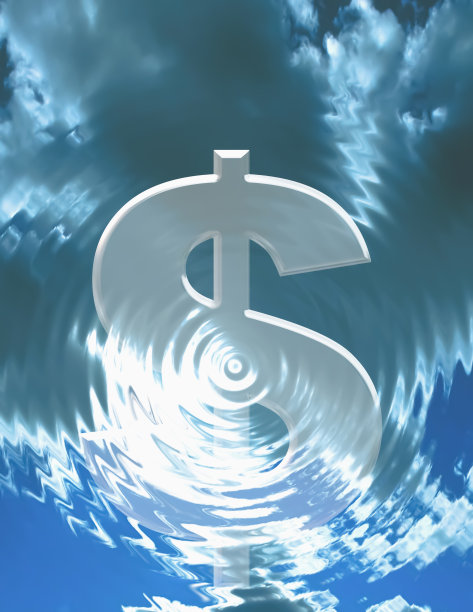 多云天空中的美元标志图片下载