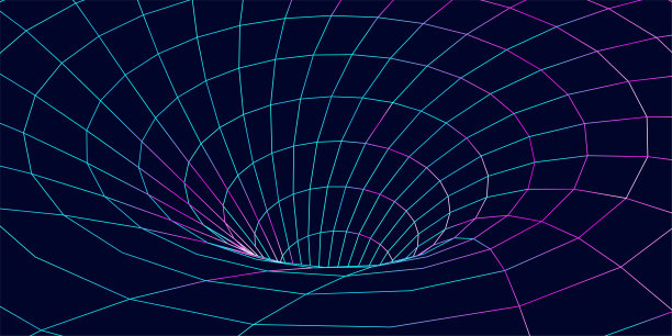 线框抽象的隧道。隧道三维网格。未来的3 d门户。网络的网络技术。矢量插图。图片下载