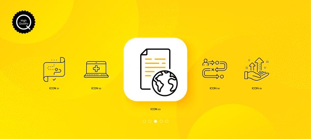 目标路径、医疗帮助和旅程路径极简线条图标。用于Web应用程序、印刷。矢量图图片下载