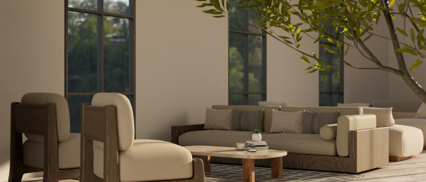 城市和舒适的酒店走廊休息室放松区内部有舒适的沙发图片下载