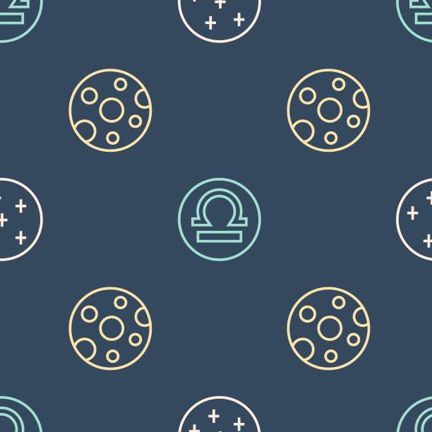 设置线满月和天秤座黄道上无缝对接图片下载