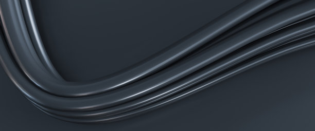 黑色电缆隔离在黑色背景上。信息技术的概念图片下载