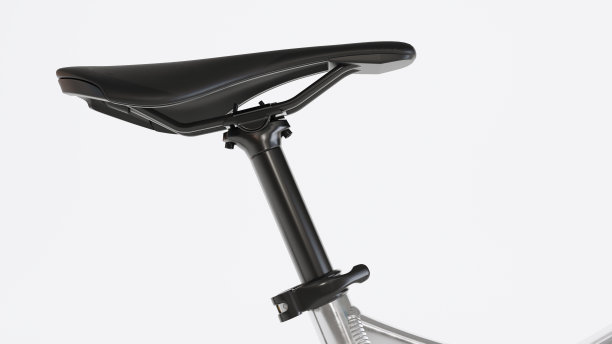 黑色自行车座椅隔离在白色背景。图片下载