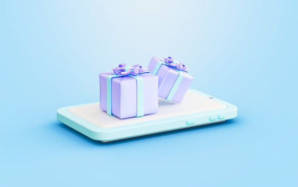 智能手机标牌与礼品盒3d渲染概念在线溢价图片下载