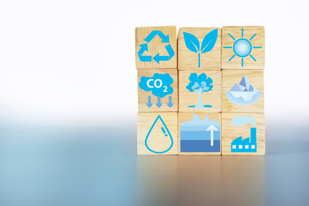 环保图标上的木盒浅灰色背景，环保推广图片下载