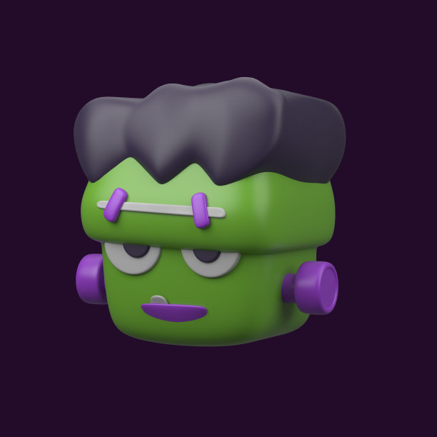 3D渲染卡通搞笑怪物人，插图弗兰肯斯坦图片下载