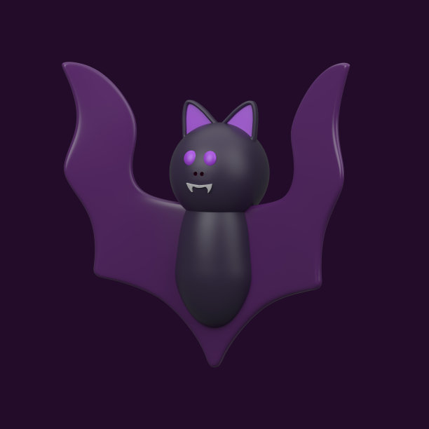 3d渲染万圣节蝙蝠插画在孤立的背景图片下载