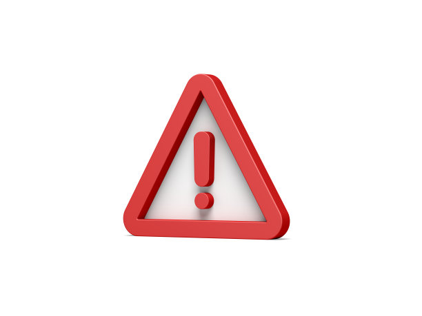 白色背景上孤立的红色警告标志。感叹号。注意标志图标。危险的象征。图片下载