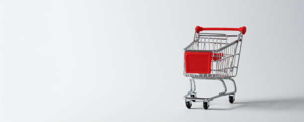 购物车的白色背景与复制空间图片下载