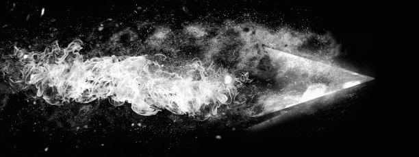 黑暗中滚滚浓烟的3d插图图片下载