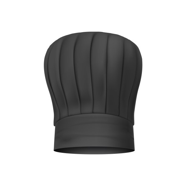 逼真详细的厨师黑帽子图标。插图图片下载