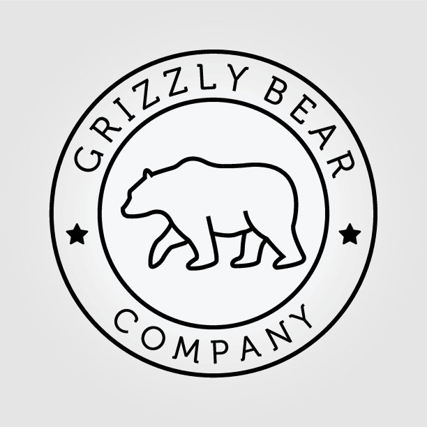 艺术行走的熊猎人矢量设计插画，灰熊，北极熊，黑熊图片下载