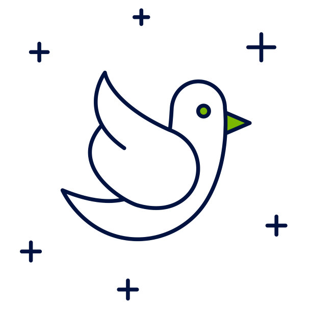 填充轮廓鸽子图标孤立的白色图片下载