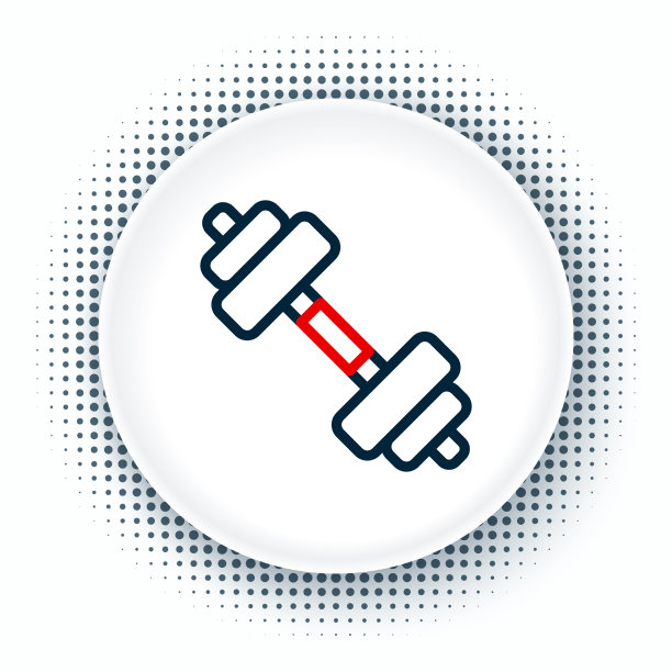 线哑铃图标隔离在白色背景上图片下载