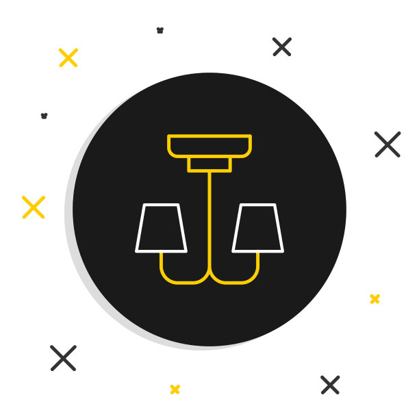 线吊灯图标孤立在白色背景图片下载