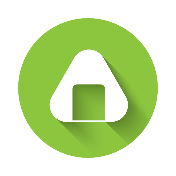 白色寿司图标与长阴影隔离图片下载