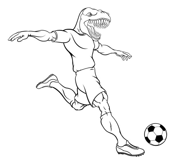 恐龙足球足球运动员体育吉祥物图片下载