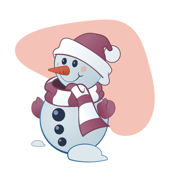 雪人在冬天矢量图形图标图片下载