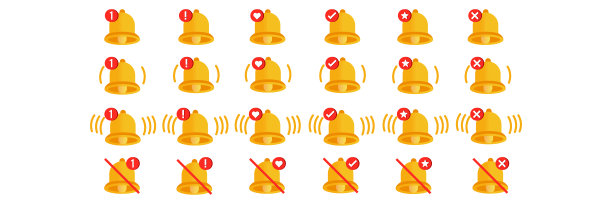 通知铃图标隔离在白色背景图片下载