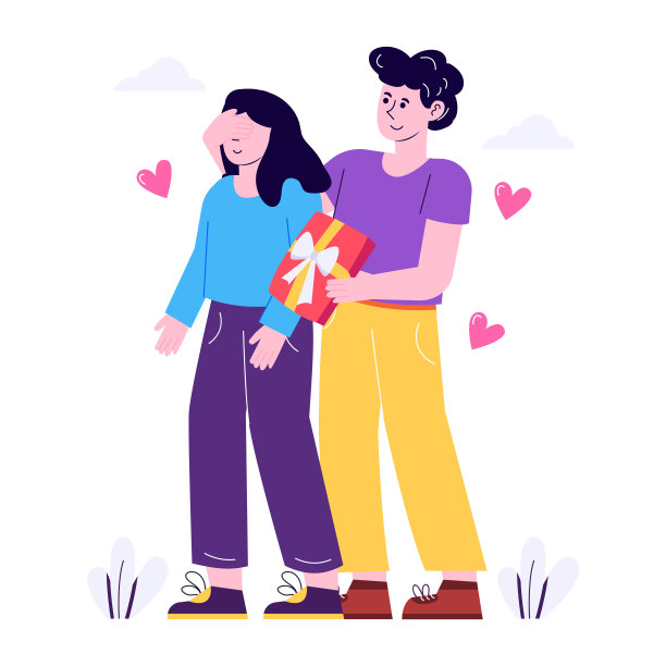一个以人物为基础的约会平面插图图片下载