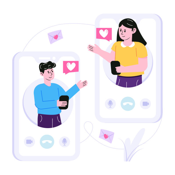 一个以人物为基础的约会平面插图图片下载