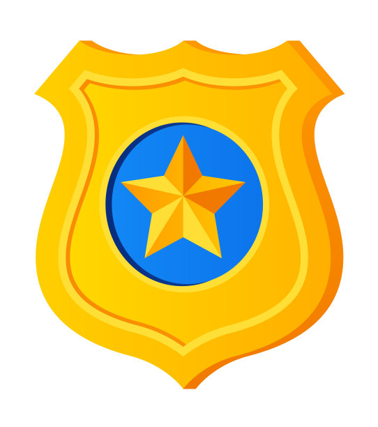警徽-现代平面设计风格单一孤立的形象图片下载
