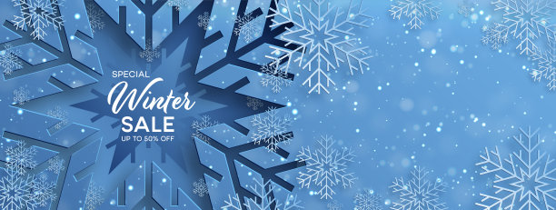 冬季大甩卖横幅插图上的节日图案图片下载