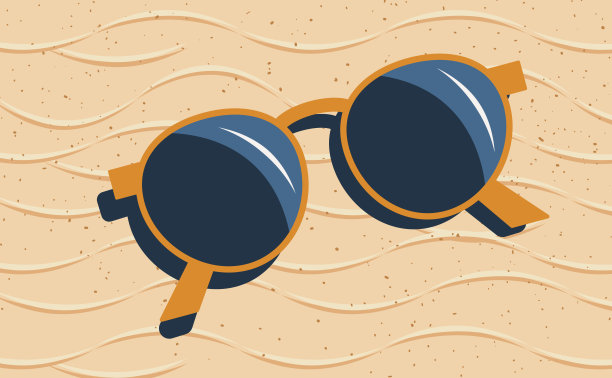 太阳镜在海滩图片下载