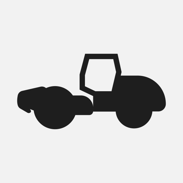 黑色沥青摊铺机，工程机械。标志。网络图片下载