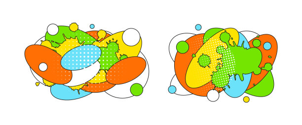 几何包豪斯背景的圆形和椭圆形的形式图片下载