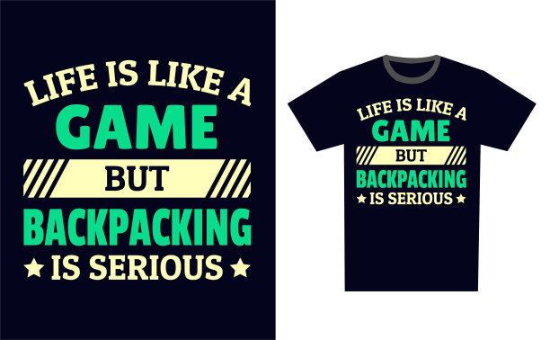 背包T恤设计模板矢量图片下载