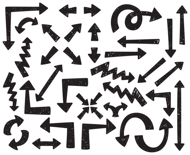 手绘箭头。潦草。图片下载