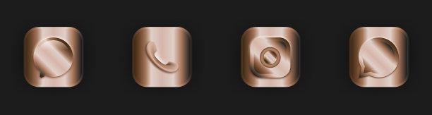 收集现实流行的社交媒体黄金图标图片下载