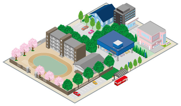 城市景观的三维视图。城市景观。图片下载