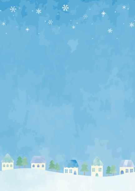 美丽的冬日小镇背景插画图片下载