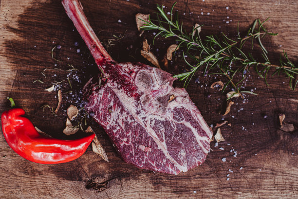 生Tomahawk牛排图片下载