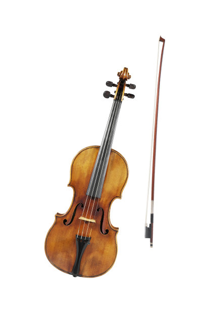 小提琴孤立在白色背景上图片下载