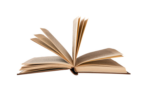 打开的书，抽象的翻页孤立在白色背景上图片下载