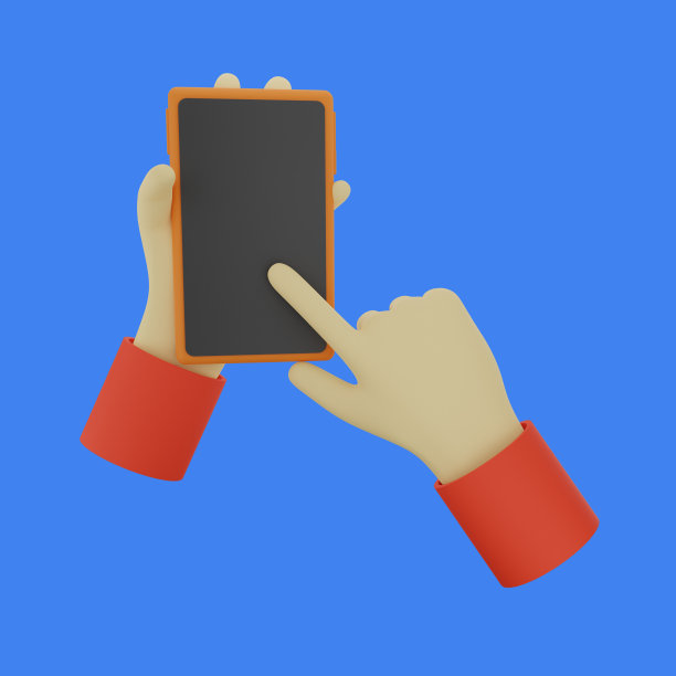 3d渲染智能手机和手部插画图片下载