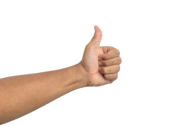 在白色背景上竖起大拇指图片下载
