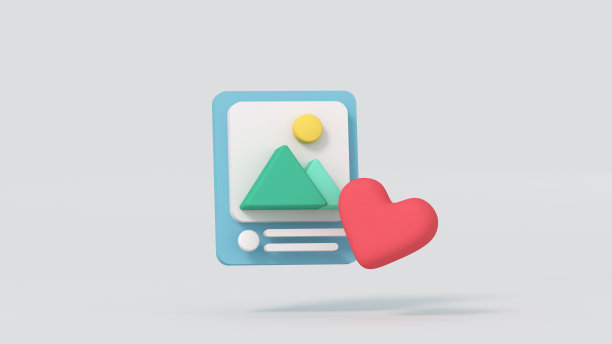 社交媒体帖子和心脏3D渲染插图图片下载