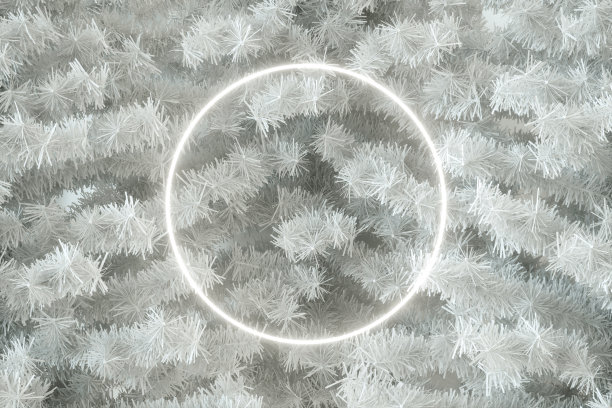 圣诞树与霓虹灯框架新年背景图片下载