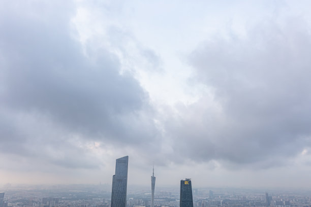 中国广州全景天际线航拍照片图片下载