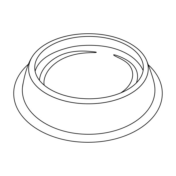 碗狗宠物在涂鸦风格，矢量插图。动物碗轮廓打印和设计。孤立的黑色元素在白色背景。图形图标，象征食品宠物图片下载