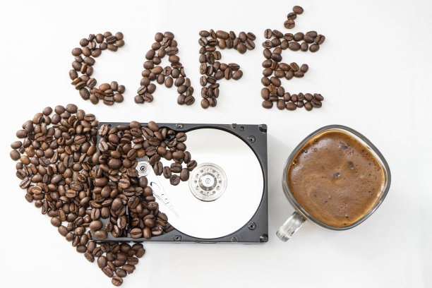 硬盘咖啡馆概念logo图片下载