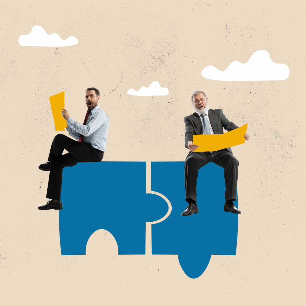 伙伴合作共同获得成功，友谊或联系帮助解决问题，团队合作或团结合作克服挑战，商人作为伙伴连接拼图。图片下载