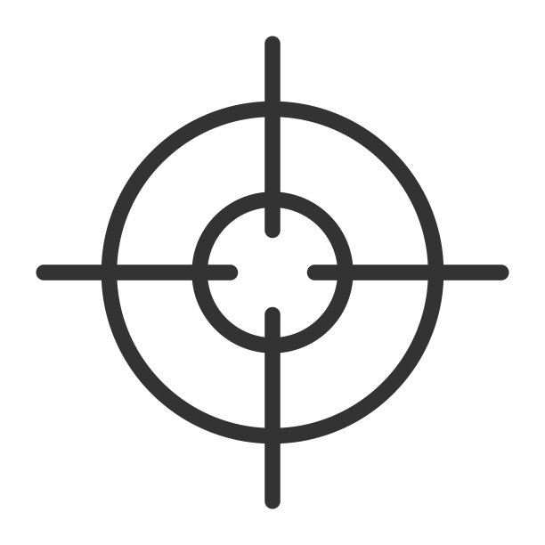 目标图标狙击瞄准镜标志。平面风格矢量插图孤立在白色背景上图片下载