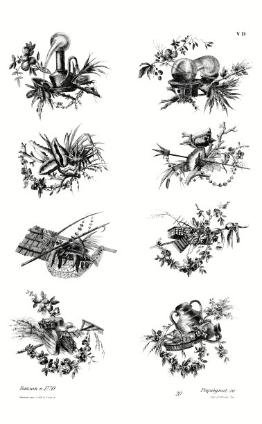 各种奖杯，Pierre Ranson，约1770年(8个图案)，路易十五时期，Old decoration 1875年。图片下载